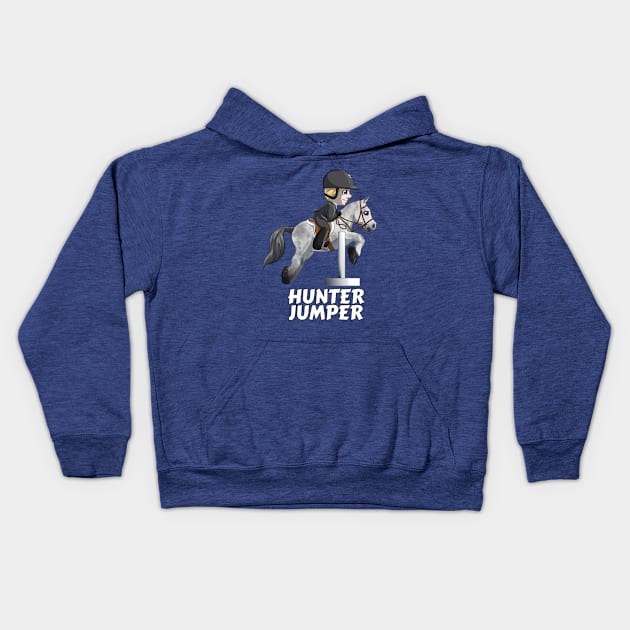 Cute Little Hunter Jumper Rider Kids Hoodie by lizstaley